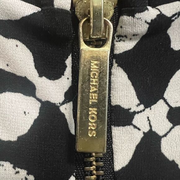 Michael Kors black and white printed dress with gold zipper on back size L - Picture 4 of 6
